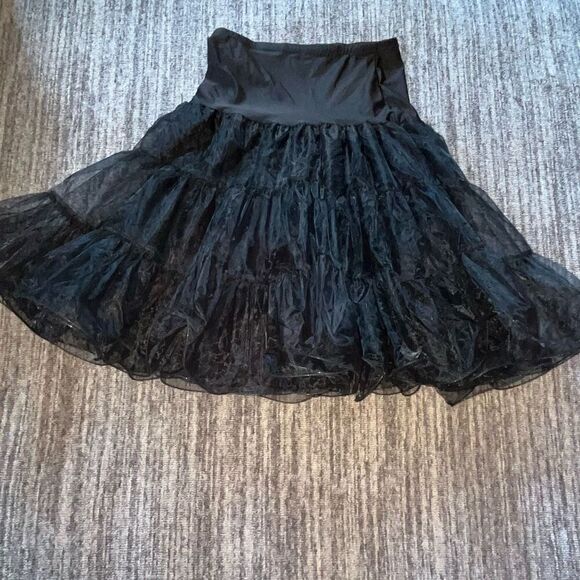 Grace Karin Women’s Size Medium 50s Style Petticoat Full Circle Tutu Skirt Black - Picture 1 of 7